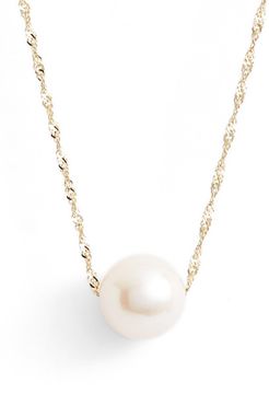 Solitaire Cultured Pearl Pendant Necklace