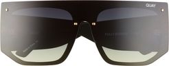 Fully Booked 150mm Gradient Shield Sunglasses - Black/ Smoke Green