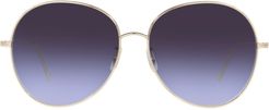 Ysela 60mm Gradient Pilot Sunglasses - Soft Gold/ Dark Blue Gradient