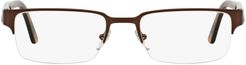 53mm Rectangle Optical Glasses - Brushed Brown