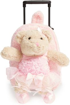 Infant Girl's Popatu 'Trolley - Ballet Bear' Rolling Backpack - Pink