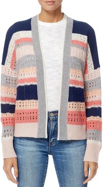 360 Cashmere Mackenzie Striped Cashmere Open Knit Cardigan at Nordstrom Rack