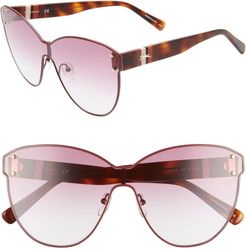 Heritage Stripe 62mm Oversize Shield Sunglasses - Wine