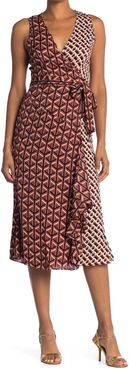 Diane von Furstenberg Moira Mixed Print Silk Blend Wrap Midi Dress at Nordstrom Rack