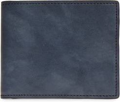 Modern Burnished Leather Bifold Wallet - Grey