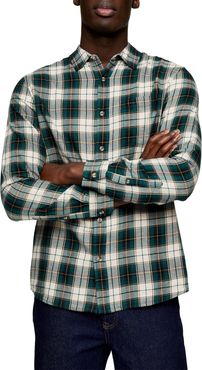 Slim Fit Tartan Check Button-Up Shirt