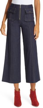 Azure Crop Wide Leg Jeans