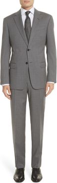 Emporio Armani Trim Fit Sharkskin Wool Suit at Nordstrom Rack