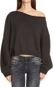 Patti Wide Neck Crop Sweatshirt