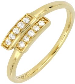 Bony Levy 18K Yellow Gold Pave Diamond Bypass Stacking Ring - 0.10 ctw at Nordstrom Rack