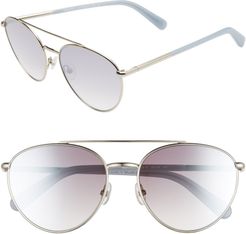 Indio 57mm Aviator Sunglasses - Palladium/ Grey