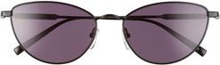 55mm Oval Sunglasses - Black/ Grey