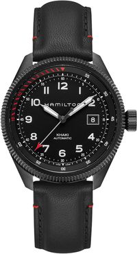 Hamilton Men's Khaki Takeoff Air Zermatt Leather Strap Watch, 42mm at Nordstrom Rack