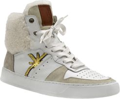 Diamond Water Resistant Genuine Shearling Sneaker