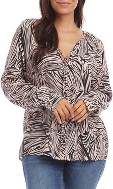 Zebra Tie Neck Top