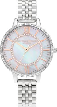 Sparkle Blush Sunray Bracelet Watch, 34mm
