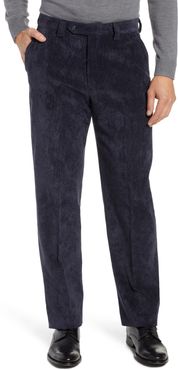 Classic Fit Flat Front Corduroy Trousers