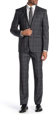 Vince Camuto Charcoal Plaid Slim Fit 2-Piece Suit at Nordstrom Rack