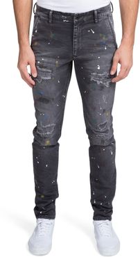 Ripped & Painted Slim Fit Jeans