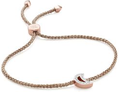 MONICA VINADER 18K Rose Gold Plated Sterling Silver Alphabet Moon Diamond Friendship Bracelet - 0.045 ctw at Nordstrom Rack