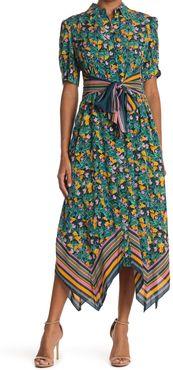 Diane von Furstenberg Kendyl Printed Handkerchief Hem Midi Dress at Nordstrom Rack