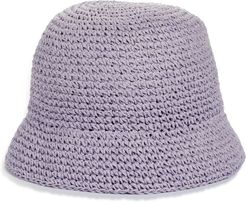 Metallic Crochet Bucket Hat - Purple