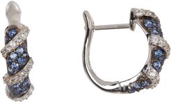 Suzy Levian Sterling Silver Sapphire Huggie Earrings at Nordstrom Rack