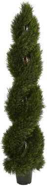 NEARLY NATURAL Green Double Pond Cypress Spiral Topiary UV Resistant at Nordstrom Rack