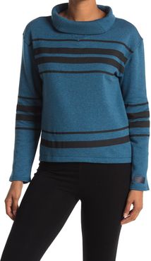 PUMA Slouchy Striped Funnel Neck Sweater at Nordstrom Rack