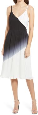 Almie Colorblock Pleated Slipdress