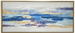 Willow Row Large Blue & Gold Abstract Painting In Metallic Gold Wood Frame at Nordstrom Rack
