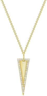 Ron Hami Yellow Gold and Diamond Halo Triangle Pendant Necklace - 0.15 ctw at Nordstrom Rack
