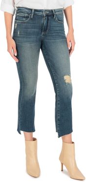 Kelsey High Waist Raw Hem Ankle Flare Jeans