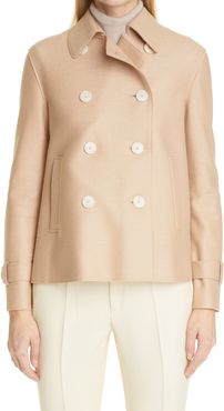 Pressed Wool Crop Trench Coat