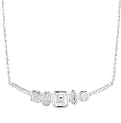 Pave Crystal Bar Pendant Necklace