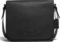 Gotham Embossed Leather Messenger Bag - Black