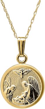 Infant Girl's Mignonette 14K Gold Guardian Angel Pendant Necklace