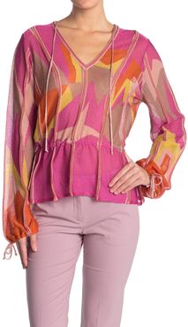 M Missoni Long Sleeve Peplum Blouse at Nordstrom Rack