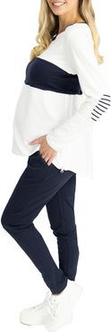 Colorblock Maternity/nursing Lounge Top & Pants Set