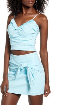 Naya Ruffle Neckline Stretch Cotton Tank Top