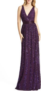 Sequin Surplice Gown