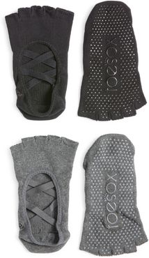 Elle 2-Pack Half Toe Gripper Socks