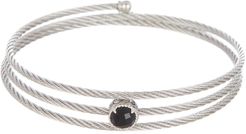 ALOR 14K White Gold & Black Onyx Triple Wrap Cable Coil Bracelet at Nordstrom Rack