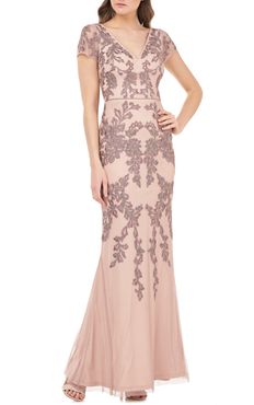 JS Collections Beaded Mermaid Gown at Nordstrom Rack