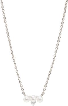 Imitation Pearl & Cubic Zirconia Pendant Necklace