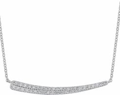 Carriere Sterling Silver Pave Diamond Curved Bar Pendant Necklace - 0.18 ctw at Nordstrom Rack