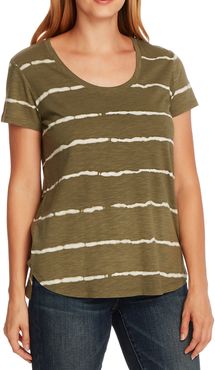 Linear Whispers Cotton Blend T-Shirt