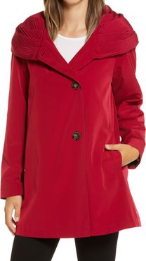 Pleated Collar Raincoat With Liner