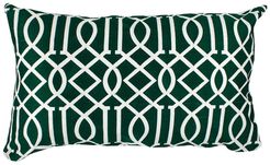 DIVINE HOME Emerald Green Embroidered Vail Trellis Lumbar Throw Pillow - 24"x14" at Nordstrom Rack