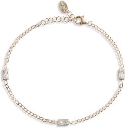 Cubic Zirconia Baguette Link Bracelet